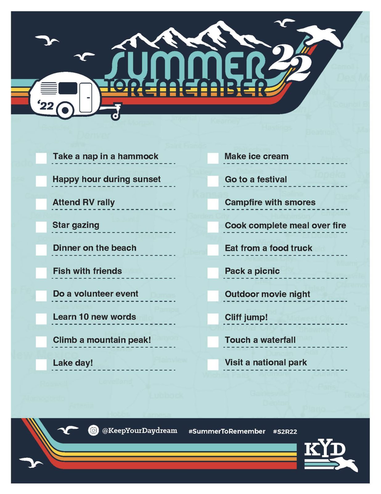 Summer To Remember Printable Fun List Keep Your Daydream